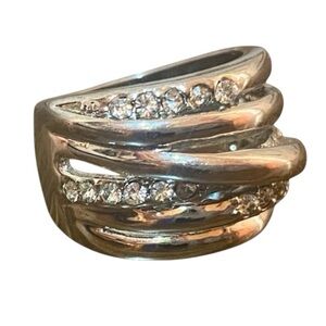 Vintage Chunky Occasional Ring “Right Hand” Design in Silver (Tone) Size 7